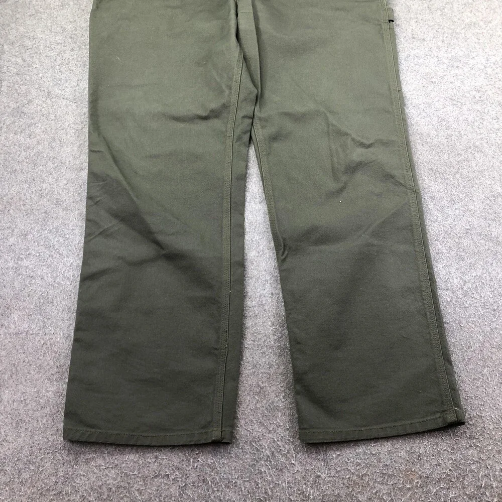 Carhartt Pants Mens 40x32 Green Canvas Carpenter Relaxed Straight Workwear